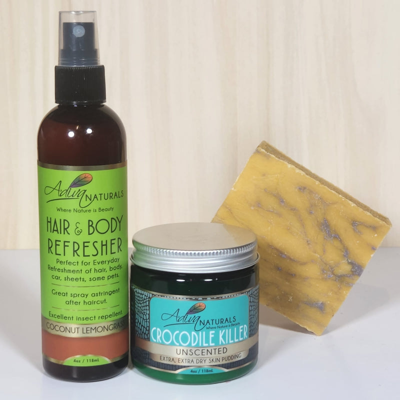 Adiva Naturals Build Your Set (Choose your Refresher & Soap) Bath Sets Light Gray Coconut Lemongrass Refresher 4oz / Lavender Lemongrass Soap