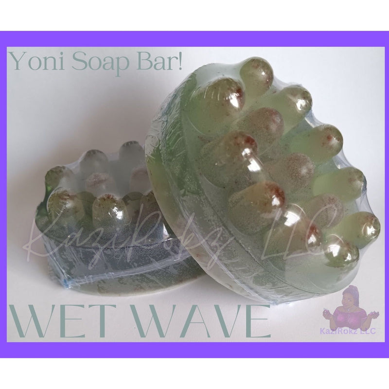 KaziRokz WET WAVE YONI SOAP BAR 5oz. Herbal vaginal cleanser (100% Vegan / CrueltyFree)! All natural and organic pH balance and Odor control