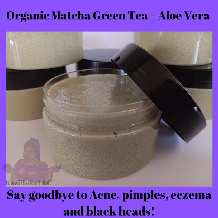 Kazirokz - Organic Matcha Green Tea + Aloe Vera Acne Treatment/ Clear Skin Treatment (100% Vegan/Crueltyfree) 4Oz