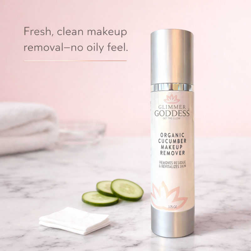 Glimmer Goddess® Organic Skin Care Organic Cucumber Makeup Remover – No Oily Residue Cleansers & Scrubs
