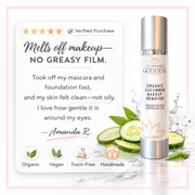 Glimmer Goddess® Organic Skin Care Organic Cucumber Makeup Remover – No Oily Residue Cleansers & Scrubs