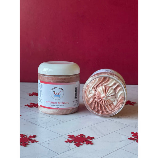 Lustful Bath, LLC FOAMING SUGAR SCRUB Sugar Scrub Brown *HOLIDAY COLLECTION* - Peppermint Milkshake