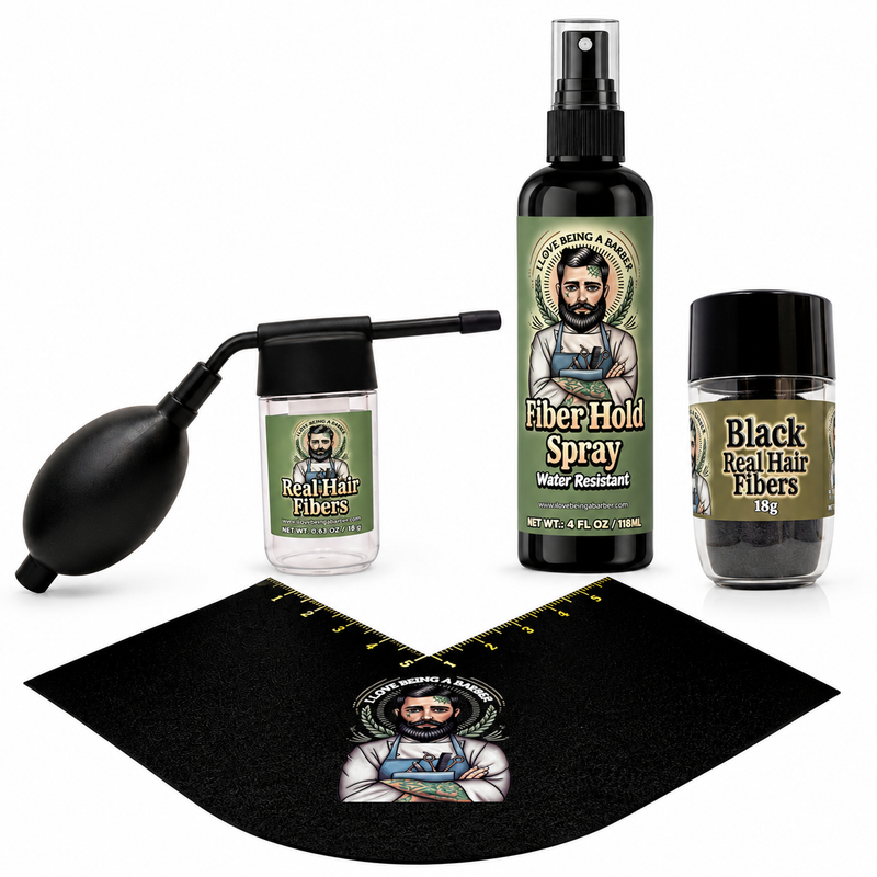 officialilovebeingabarber Real Hair Fiber Enhancement System White Smoke Black,Dark Brown