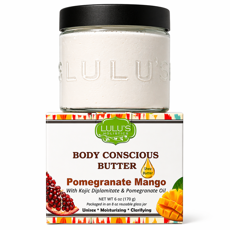 Lulu’s Holistics Pomegranate Mango Kojic Whipped Body Butter – Uneven-Looking Skin Lotion & Moisturizer