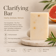 Timeless Organics Skin Care Grapefruit + Tea Tree Clarifying Bar Bar Soap Light Gray