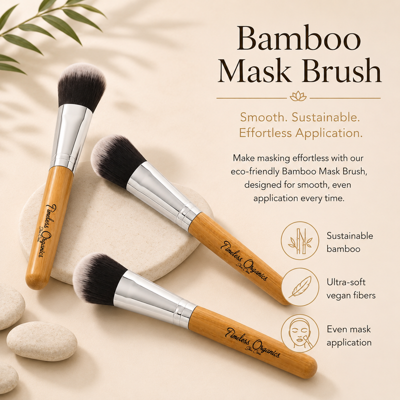 Timeless Organics Skin Care Bamboo Brush Antique White