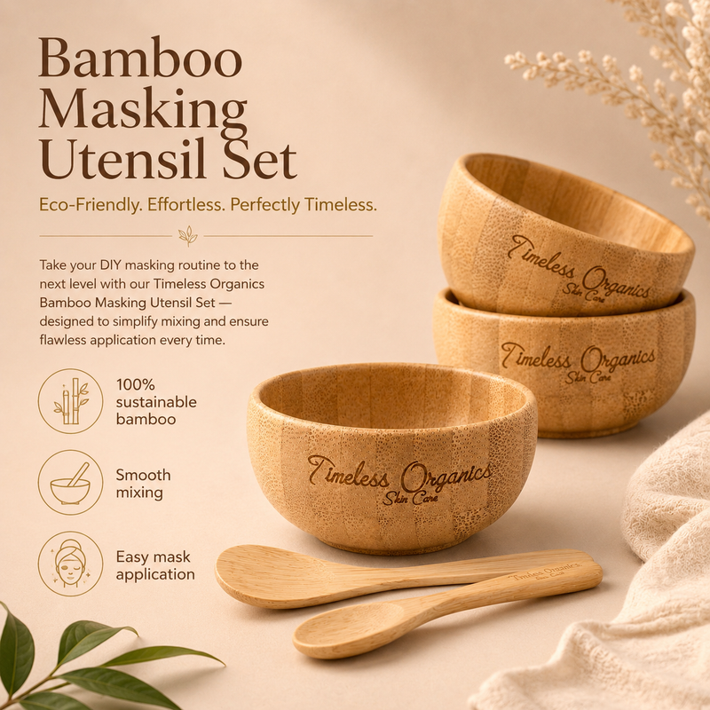 Timeless Organics Skin Care Bamboo Utensil Set Peach Puff