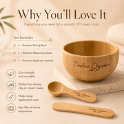 Timeless Organics Skin Care Bamboo Utensil Set Antique White