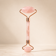 Timeless Organics Skin Care Rose Quartz Facial Roller Device Antique White