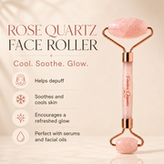 Timeless Organics Skin Care Rose Quartz Facial Roller Device Antique White