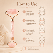 Timeless Organics Skin Care Rose Quartz Facial Roller Device Antique White