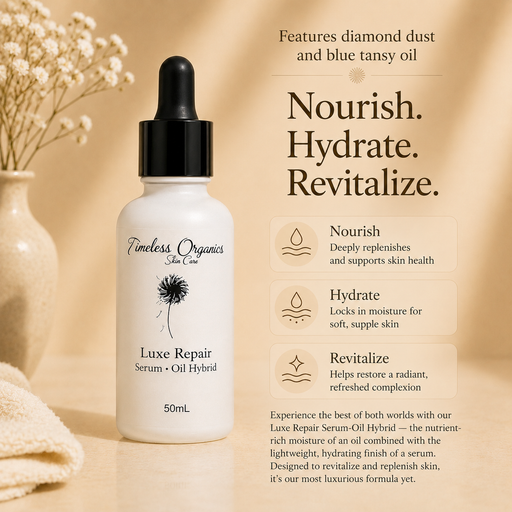 Timeless Organics Skin Care Luxe Repair Serum-Oil Hybrid Serum Wheat