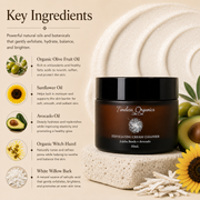 Timeless Organics Skin Care Exfoliating Creme Cleanser - Brightening + Toning Light Gray