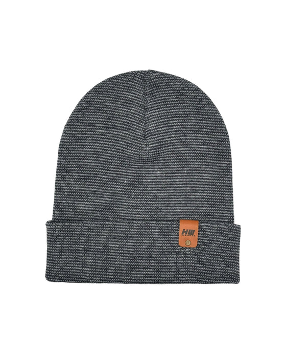 HW6118 HAAKWEAR Traditional Fusion Cuffed Beanie - Gray/Blue, Made in USA