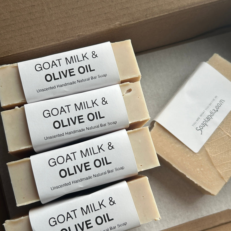 Soaplandia Soap Store Goat Milk & Olive Oil Bar Soap, Unscented Bar Soap
