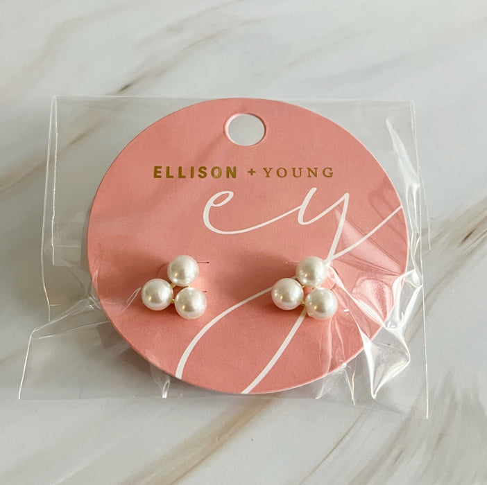 Pearl Trio Stud Earrings