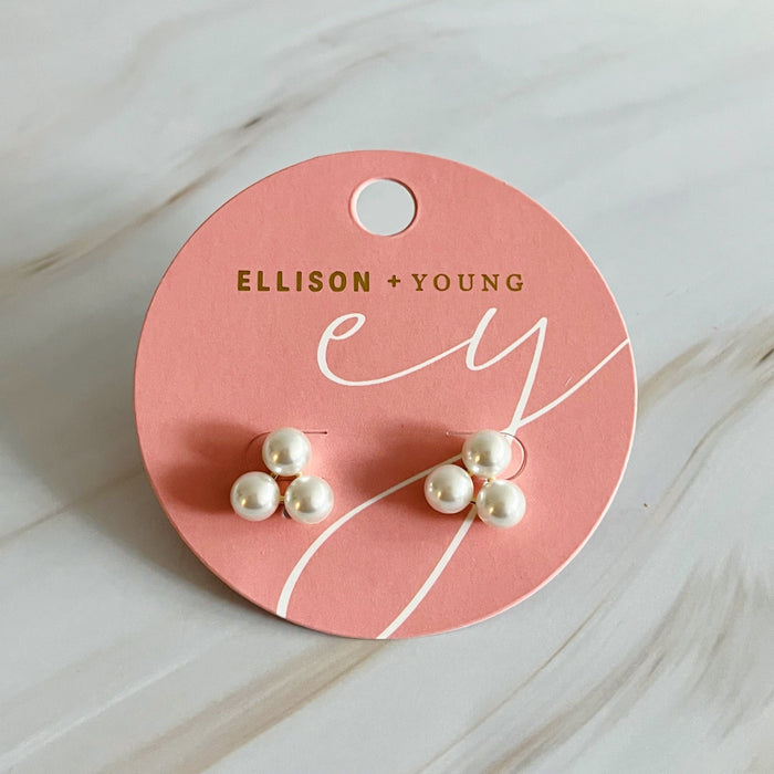 Pearl Trio Stud Earrings