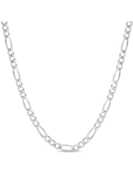 Solid Sterling Silver Thick 4MM Figaro Link Chain Unisex