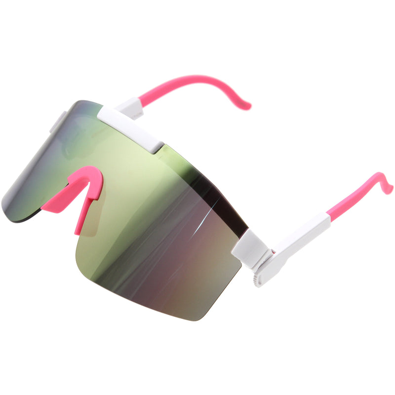 zeroUV Adjustable Futuristic Side Panel Cyberpunk Monoblock Shield Sunglasses D266 Sunglasses