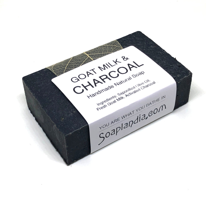 Soaplandia Soap Store Goat Milk & Charcoal Goodness Soap, Unscented Bar Soap