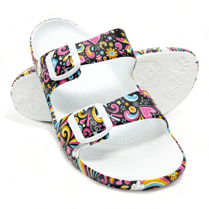 Women's PAW Print Adjustable 2-Strap Sandals - Feelin' Groovy