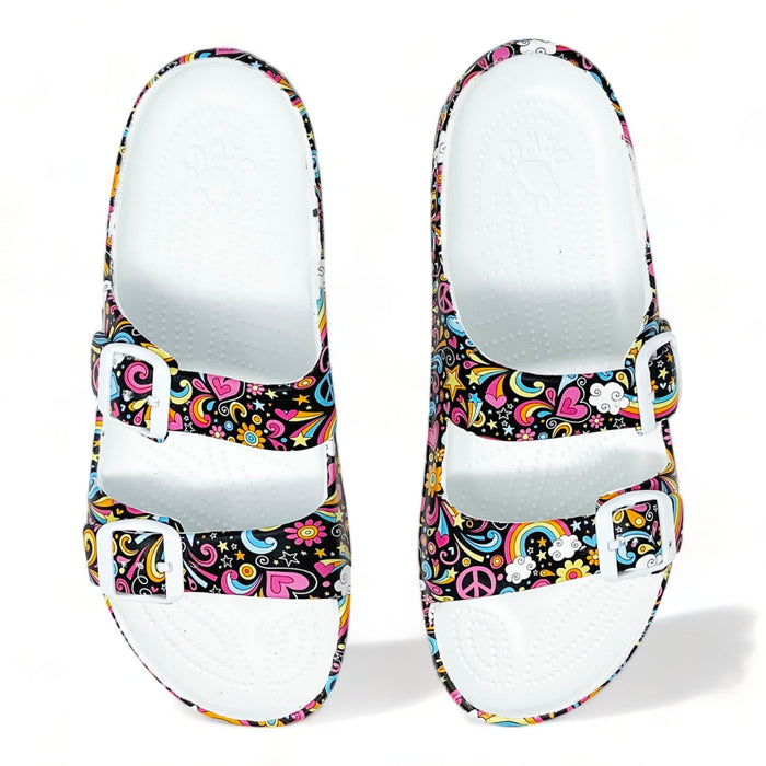 Women's PAW Print Adjustable 2-Strap Sandals - Feelin' Groovy