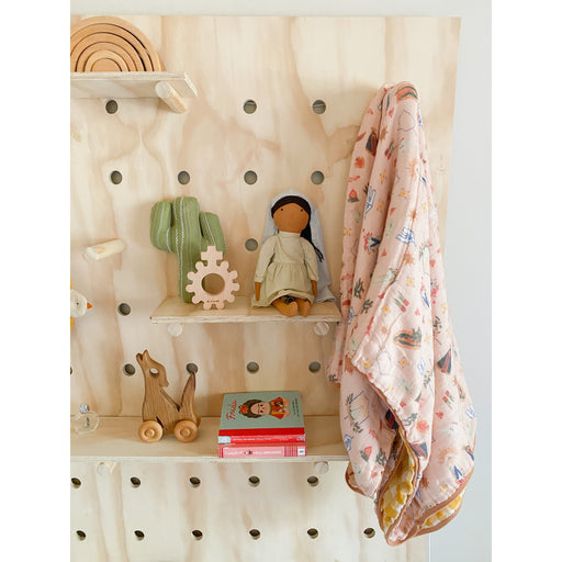 Be A Heart Pink Marian Deluxe Muslin Baby Blanket Quilt Swaddling & Receiving Blankets