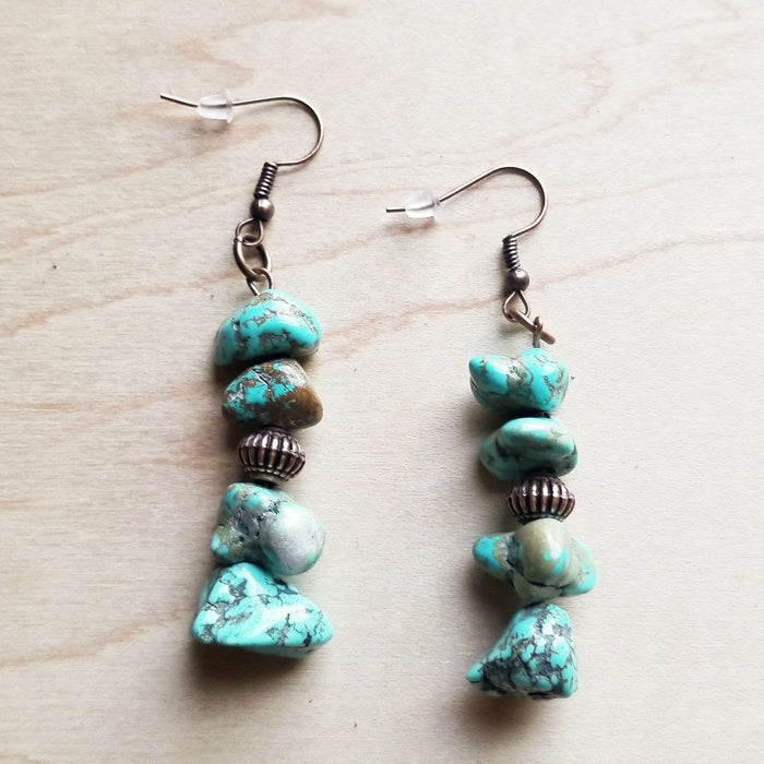 Stacked Turquoise and Copper Earrings 219f by The Jewelry Junkie