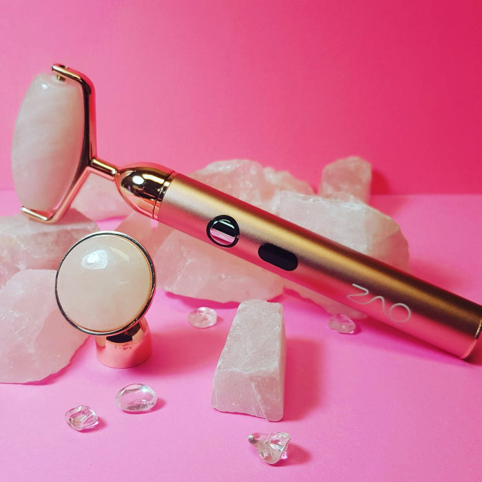 ZAQ Skin & Body - ZAQ Skin & Body -  Sana Rose Quartz USB Rechargeable Vibrating Changeable Face Rollers - 3 Speed