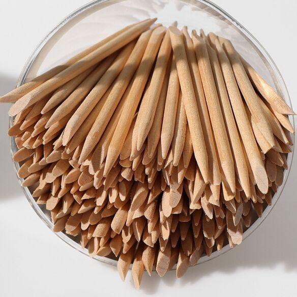 GodefroyBeauty Orange Wood Cuticle Pusher and Applicator Stick, Double Sided - 100 Pieces Applicator Stick