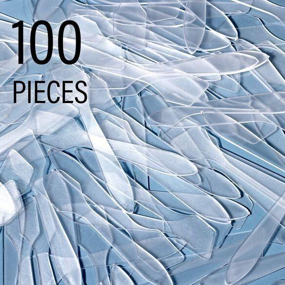 GodefroyBeauty Frosted Mini Cosmetic Spatula - 100 Pieces Applicator Stick