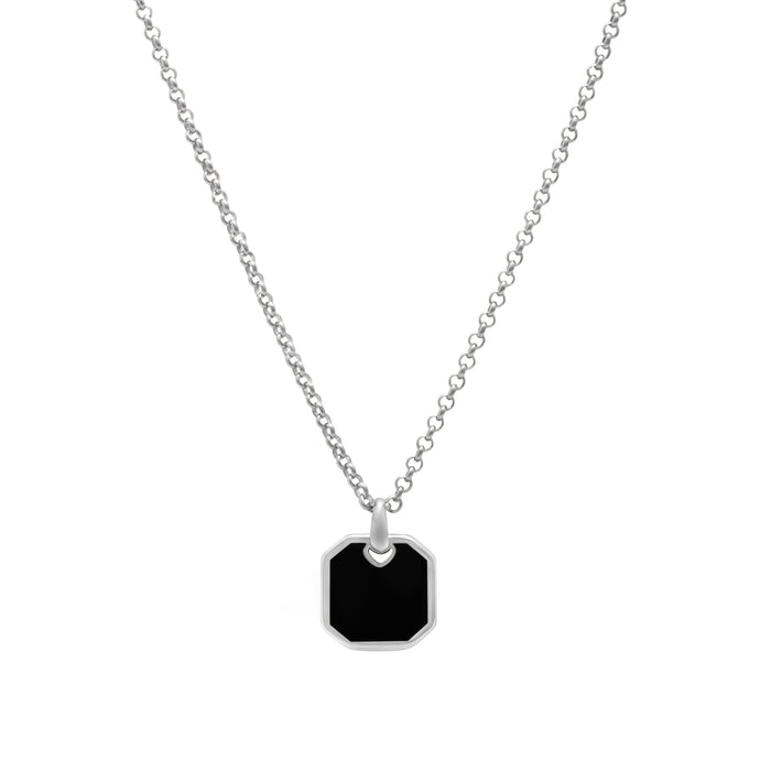 Onyx Square Pendant (Silver)