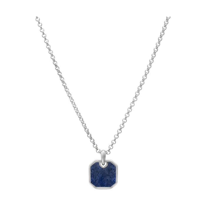 Blue Lapis Square Pendant (Silver)