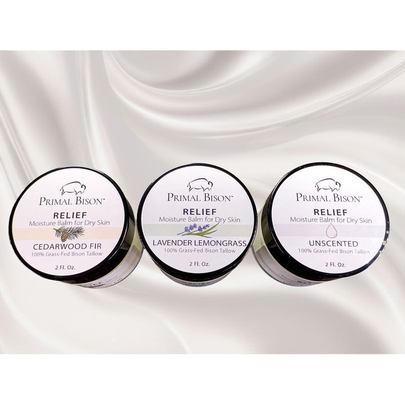 Memphis Ranch Meat Company RELIEF Bison Tallow Skin Balm Skin Care Lavender Cedarwood Fir,Lavender Lemongrass,Unscented