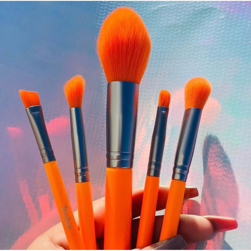 Prolux Cosmetics Deluxe 5 Piece Neon Brush Set BRUSH SET