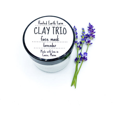 Rooted Earth Farm + Apothecary - Lavender Clay Trio Mask 2oz