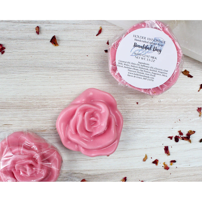 Holder Handmade - Beautiful Day Goat Milk Rose Soap 3.4oz