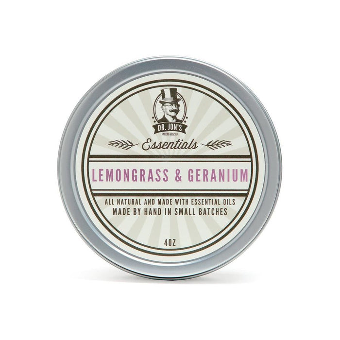 Dr. Jon's Essentials Lemongrass & Geranium Shaving Soap 4 Oz