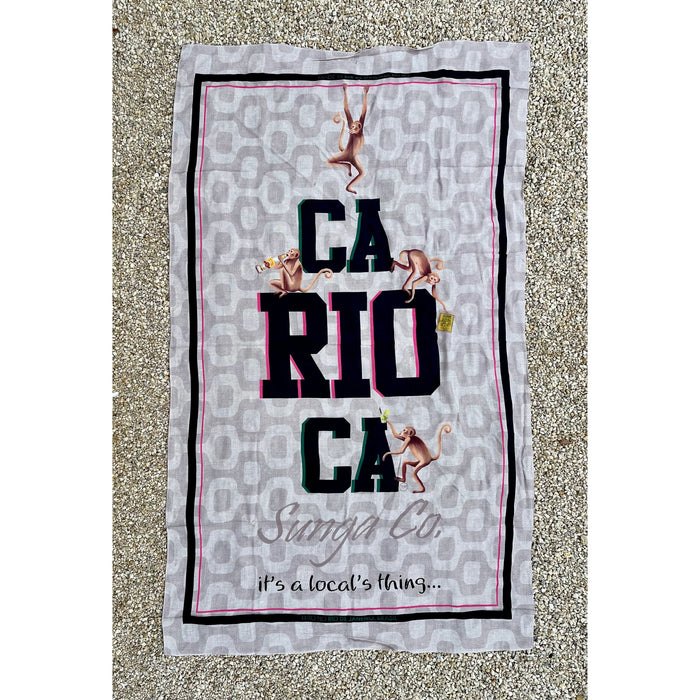 CA-RIO-CA Loco Monkey Canga de Praia- Brazilian Beach Towel (Sarong / Pareo)