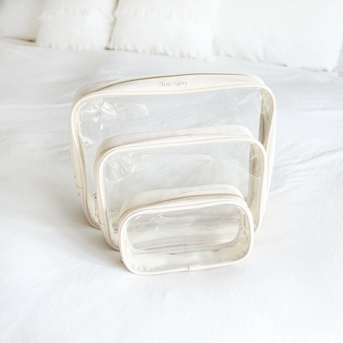 Clear Pouch Trio Set by ToteSavvy