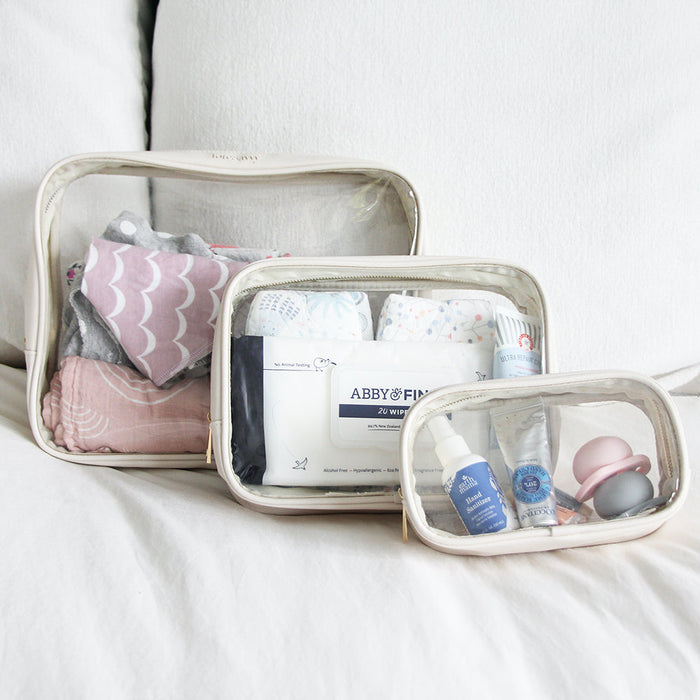 Clear Pouch Trio Set by ToteSavvy