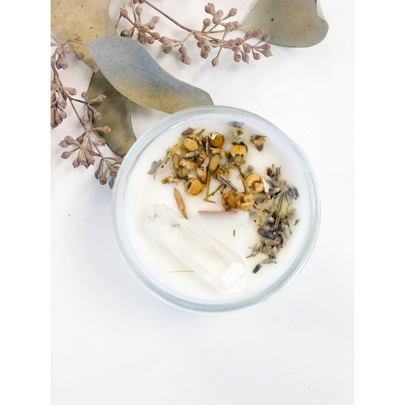 Butter Me Up Organics Peace Candle / Serenity Candle / Intention Candle / Ritual Candle / Crystal Candle / Pretty Candle / Organic Soy Wax Candle / Botanicals Metaphysical