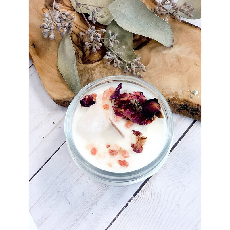 Butter Me Up Organics Love Spell / Intention Candle/ Ritual Candle / Love and Light / Rose Quartz / Crystal Candle Metaphysical