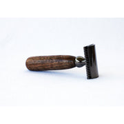 CreationsByWill Walnut Wood Hand Crafted Shave Set with Gunmetal Safety Razor Shave Set