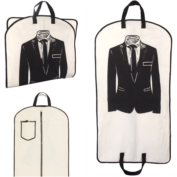 Bag-All - Men'S Suit Garment Bag With Pocket, Cream