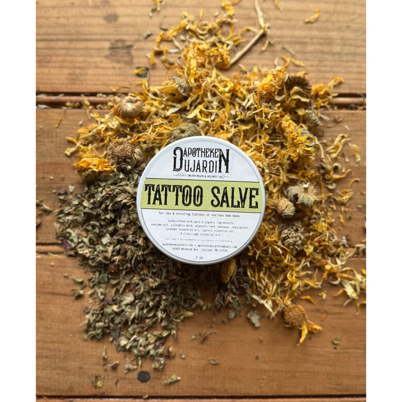 Apotheke DuJardin Tattoo Salve | New & Existing | Itchy Skin | Boo Boos salve
