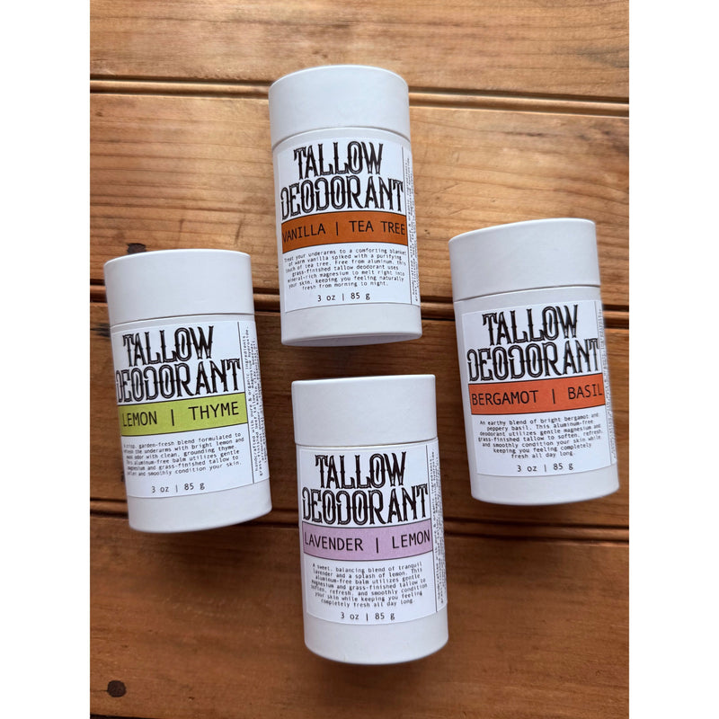 Apotheke DuJardin Tallow Deodorant | Nontoxic | Natural deodorant Saddle Brown Lavender & Lemon,Lemon & Thyme,Bergamot & Basil,Vanilla & Tea Tree