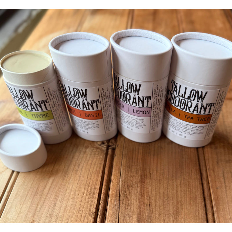 Apotheke DuJardin Tallow Deodorant | Nontoxic | Natural deodorant Saddle Brown Lavender & Lemon,Lemon & Thyme,Bergamot & Basil,Vanilla & Tea Tree