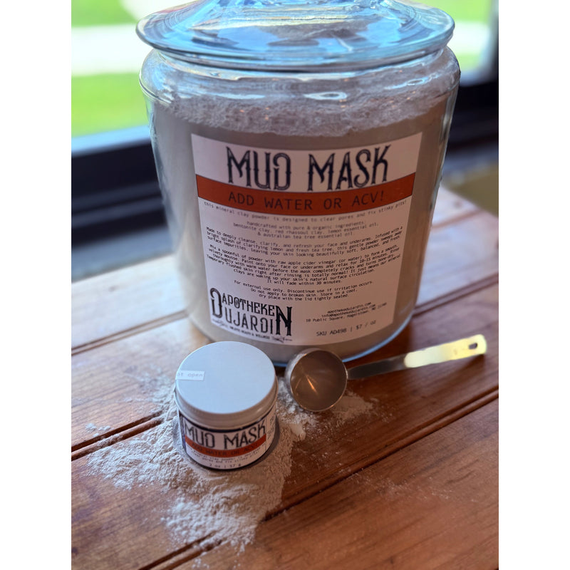 Apotheke DuJardin Mud Mask | Detox | Face & Pits mask Dark Olive Green Refillery (pay by the ounce)