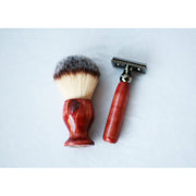 CreationsByWill Aromatic Red Cedar Wood Hand Crafted Shave Set, safety razor, 26mm lather brush and a matching shave stand. Shave Set